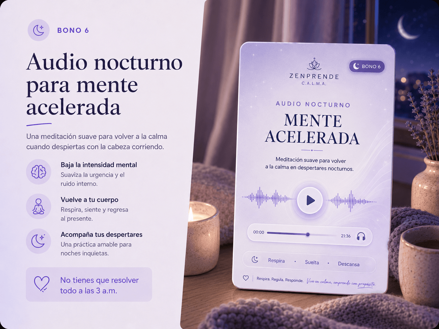 Audio nocturno para mente acelerada